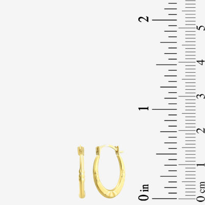 Womens 10K Gold 15mm Round Hoop Earrings