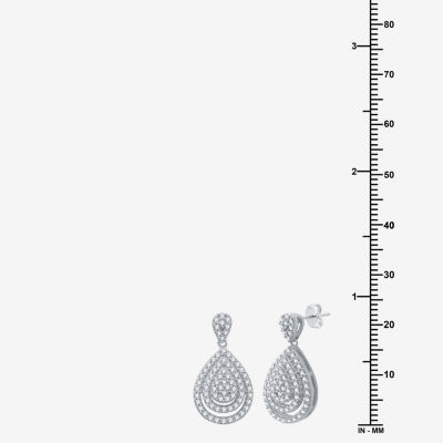 2 CT. T.W. Lab Grown White Diamond Sterling Silver Pear 3-pc. Jewelry Set