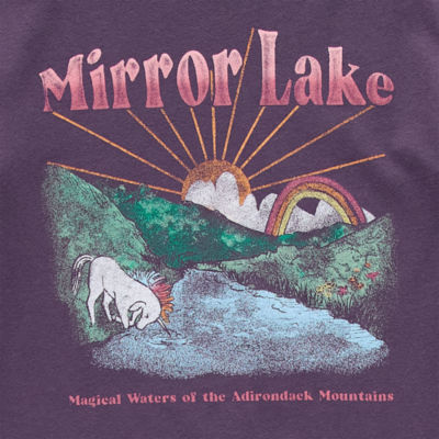 Thereabouts Little & Big Kid Girls Round Neck Long Sleeve Regular Fit Graphic T-Shirt