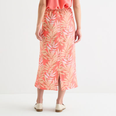 Liz Claiborne Womens Mid Rise Midi A-Line Skirt