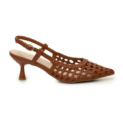 Nicole Miller Knotty Womens Pointed Closed Toe Kitten Heel Pumps
