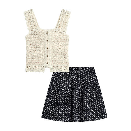 by&by girl Big Kid Girls 2-pc. Skirt Set, 3x-large, Black