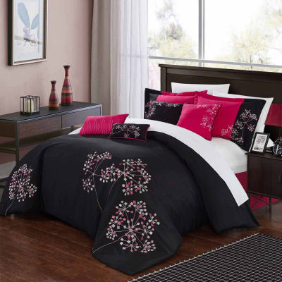 Chic Home Pink Floral 8pc. Midweight Comforter SetJCPenney