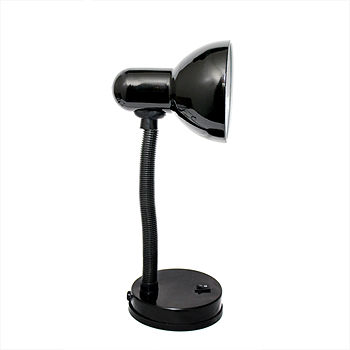 Simple Designs Basic Metal Desk Lamp with Flexible Hose Neck - Black