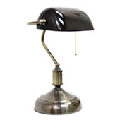 Simple Designs 14.25 in. Black Basic Metal Desk Lamp with Flexible