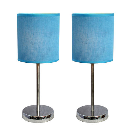 Simple Designs Mini Basic 2 Pc Table Lamp Set, One Size, Blue