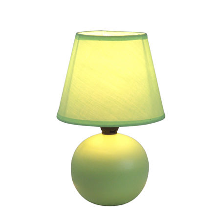 Simple Designs Mini Globe Ceramic Table Lamp, One Size, Green