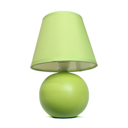 Simple Designs Mini Globe Ceramic Table Lamp, One Size, Green