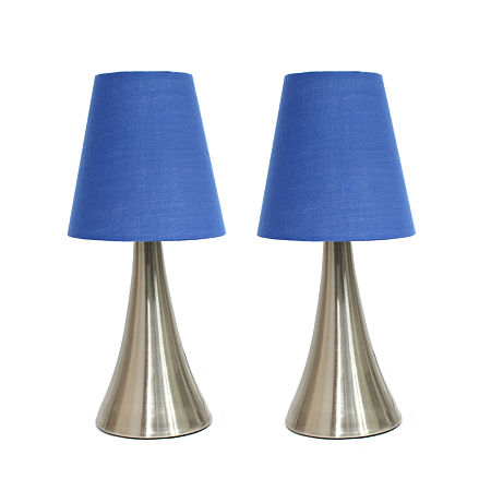 Simple Designs Chrome Mini Basic Table Lamp, One Size, Blue