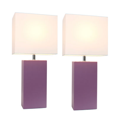 Elegant Designs 2 PK Modern Leather Table Lamps JCPenney