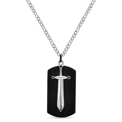 Mens Dog Tag Pendant Necklace