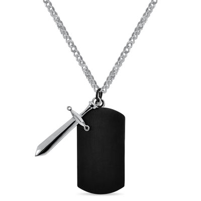Mens Dog Tag Pendant Necklace