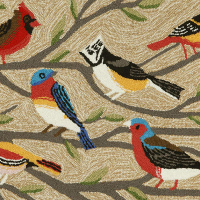 Liora Manne Frontporch Birds Hand Tufted Rectangular Rugs & Floor Coverings Washable Indoor Outdoor Accent Rugs