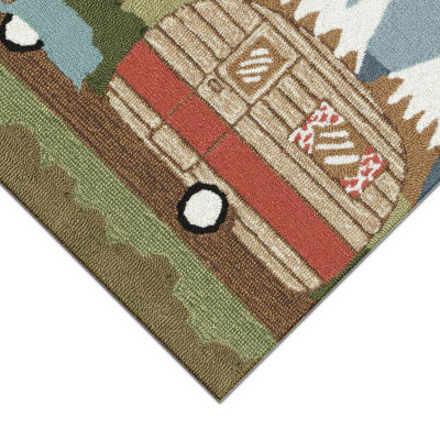 Liora Manne Frontporch Camping Dog Hand Tufted Washable Indoor Outdoor Rectangular Accent Rug