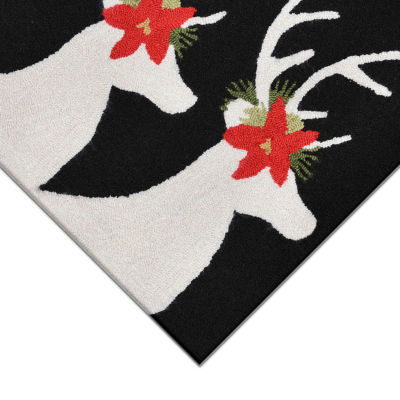 Liora Manne Frontporch Reindeer Hand Tufted Rectangular Rugs & Floor Coverings Washable Indoor Outdoor Accent Rugs