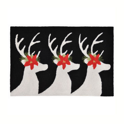 Liora Manne Frontporch Reindeer Hand Tufted Rectangular Rugs & Floor Coverings Washable Indoor Outdoor Accent Rugs