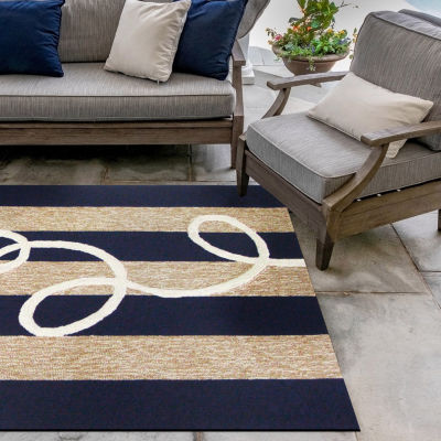 Liora Manne Frontporch Anchor Hand Tufted Washable Indoor Outdoor Rectangular Area Rug