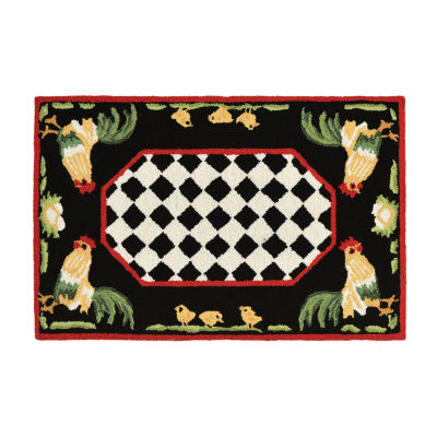Liora Manne Frontporch Rooster Indoor/Outdoor Rug, Color Black JCPenney