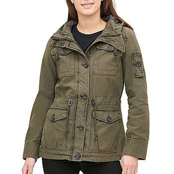 Levi's® Womens Hooded Midweight Anorak Jacket, Color: Army Green - JCPenney