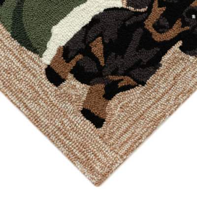 Liora Manne Frontporch Dachsund Greetings Hand Tufted Rectangular Rugs & Floor Coverings Washable Indoor Outdoor Accent Rugs