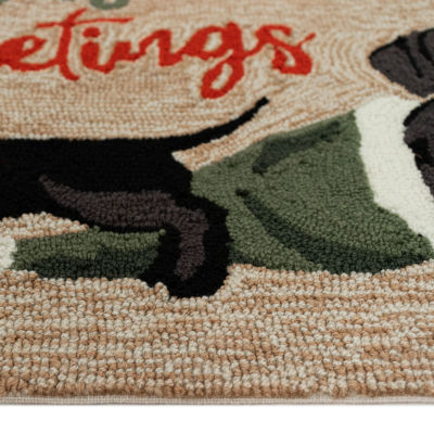 Liora Manne Frontporch Dachsund Greetings Hand Tufted Rectangular Rugs & Floor Coverings Washable Indoor Outdoor Accent Rugs