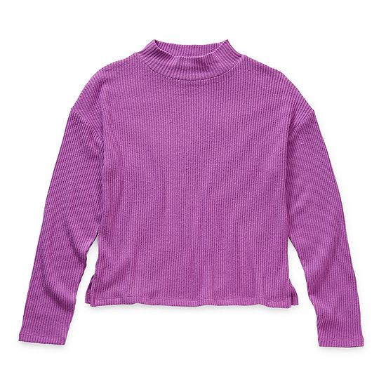 Thereabouts Little & Big Girls Mock Neck Long Sleeve T-Shirt