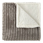 Home Expressions Ribbed Plush Sherpa Throw