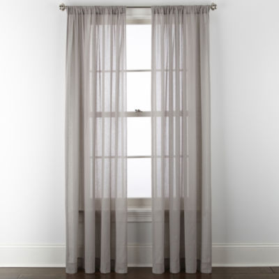 Linden Street Jameson Cotton Rod Pocket Sheer Single Curtain Panel