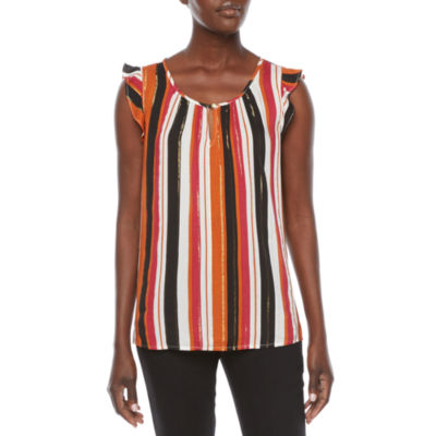 liz claiborne womens round neck sleeveless blouse