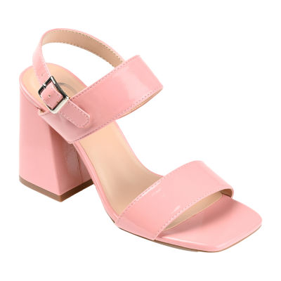 Journee Collection Adras Womens Round Open Toe Block Heel Pumps