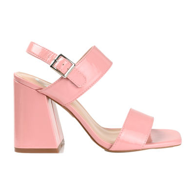 Journee Collection Adras Womens Round Open Toe Block Heel Pumps