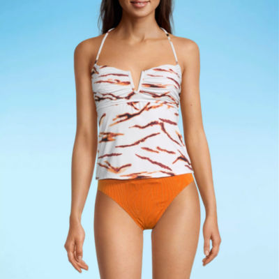 Mynah Lined Animal Tankini Swimsuit Top