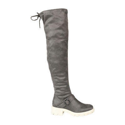 Journee Collection Womens Salisa Wide Calf Block Heel Over the Knee Boots
