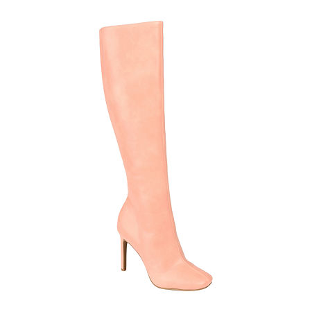 Journee Collection Womens Glenda Extra Wide Calf Stiletto Heel Dress Boots, 9 Medium, Pink