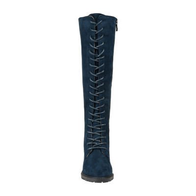 Journee Collection Womens Jenicca Wide Calf Stacked Heel Dress Boots