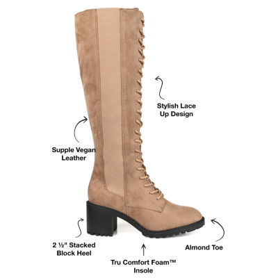 Journee Collection Womens Jenicca Wide Calf Stacked Heel Dress Boots