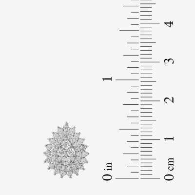 Diamond Blossom 1 CT. T.W. Lab Grown White Diamond 10K White Gold 14.3mm Stud Earrings