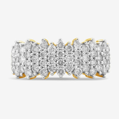 (J-K / I1-I2) 1 CT.T.W. Lab-Grown Diamond 10K Gold Cluster Band