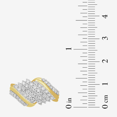 (H-I / I2-I3) Womens 1 CT.T.W. Lab-Grown Diamond 10K Gold Cocktail Ring