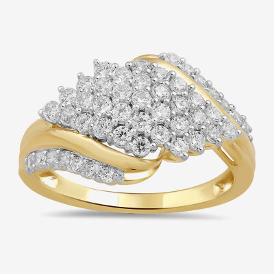 (H-I / I2-I3) Womens 1 CT.T.W. Lab-Grown Diamond 10K Gold Cocktail Ring