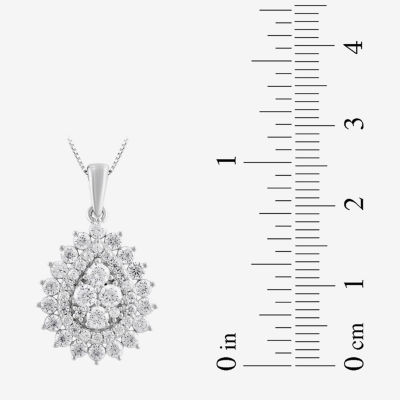 Diamond Blossom Womens 1 CT. T.W. Lab Grown White Diamond 10K Gold Pendant Necklace