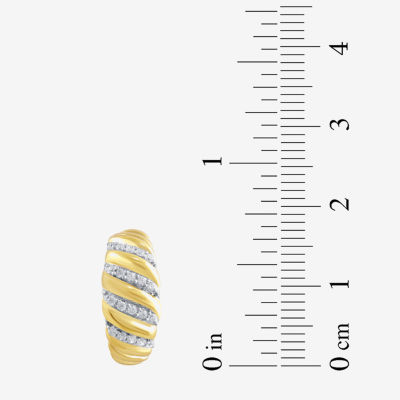 (H-I / I1-I2) Croissant C-Hoop 1/4 CT. T.W. Lab Grown White Diamond 14K Gold Over Silver Sterling Silver 15.9mm Hoop Earrings