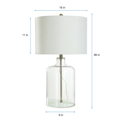 Collective Design By Stylecraft Glass With Gold Metal Rod Table Lamp