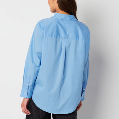 a.n.a Womens Long Sleeve Adaptive Oversized Easy-on + Easy-off Button-Down Shirt