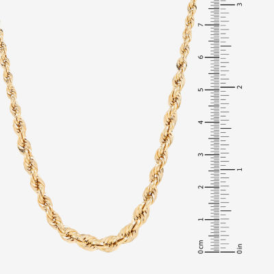 10K Gold Inch Hollow Rope Chain Necklace