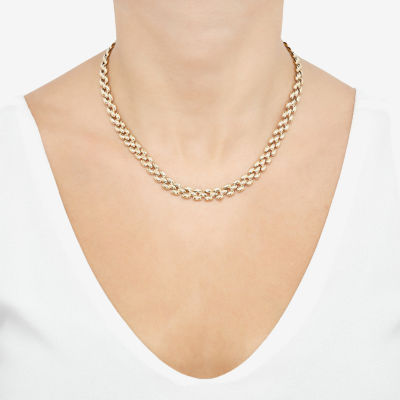 Womens 14K Gold 18 Inch Link Necklace