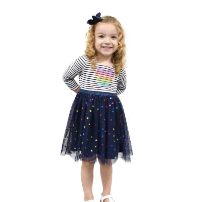 Lilt Toddler Girls 3/4 Sleeve Tutu Dress