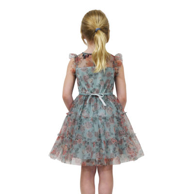 Lilt Little & Big Kid Girls Short Sleeve Ruffled A-Line Dress