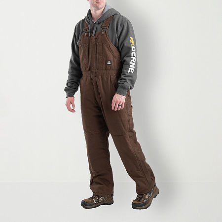 Berne Highland Washed Insulated Bibs Mens Big And Tall Workwear Overalls, 6x-large, Brown