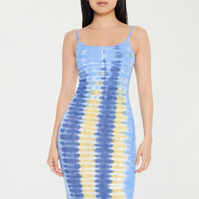 Forever 21 Cotton Ribbed Tank Womens Sleeveless Tie Dye Bodycon Dress